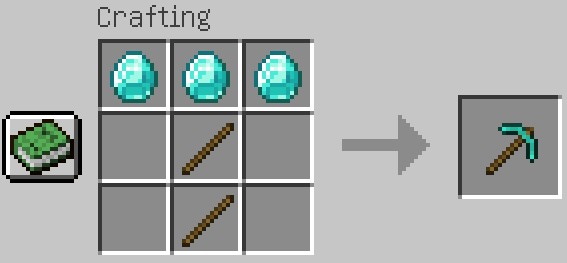 How to make Diamond Pickaxe Minecraft