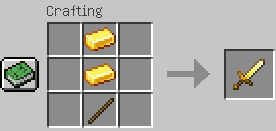 How to make golden sword Minecraft