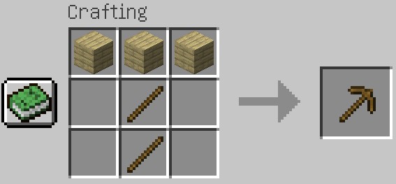 How to make wooden pickaxe Minecraft