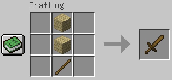 How to make wooden sword Minecraft